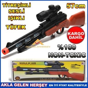 Ücretsiz Kargo 57cm TİTREŞİMLİ SESLİ IŞIKLI SNİPER AV TÜFEĞİ