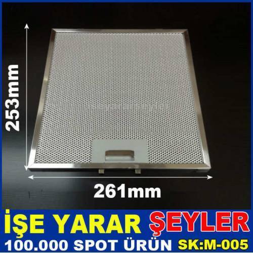 261x253mm Ankastre Aspiratör Alüminyum Filtre