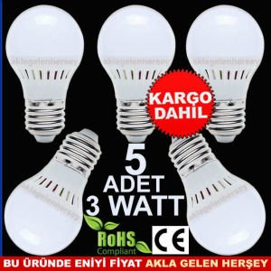 AWATAR 5 ADET 3 WATT ENERJİ TASARRUFLU LED AMPUL