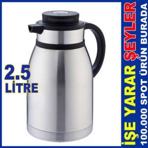 2,5 LİTRE SÜRAHİ TİPİ PASLANMAZ ÇELİK TERMOS
