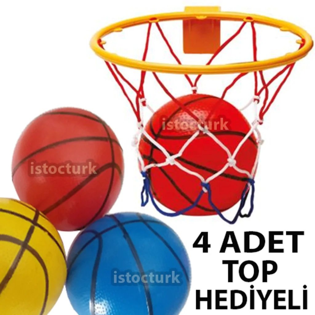 4 adet top ile Kapıya Duvara monte 24cm basketbol potası Basketbol Başlangıç Eğitim Seti