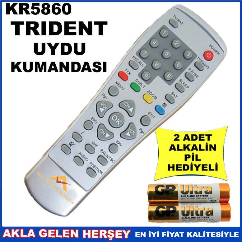 TRİDENT UYDU CİHAZI Receiver KUMANDASI KR5860