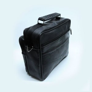 Gerçek Deriden Üretilmiş Omuz Askılı ve Kulplu 5 Cepli  Büyük Boy Unisex Yatay El Çantası