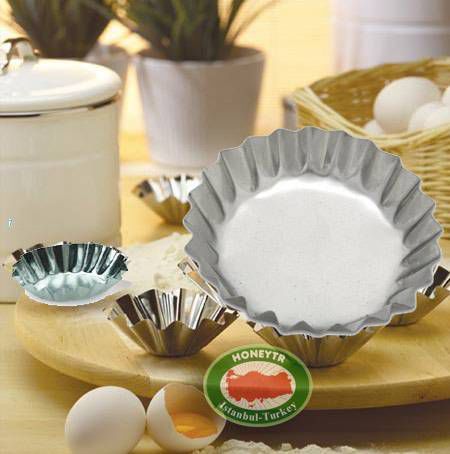 6 ADET PASLANMAZ ÇELİK METAL KEK KALIBI Ø98 h:22