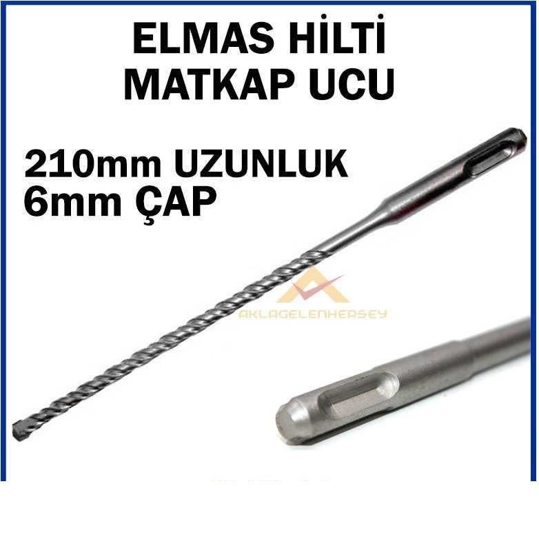 Kaliteli hilti delici uzun boy matkap ucu 21cmx6mm SDS PLUS ELMAS UÇ HİLTİ MATKAP UCU 210mm Ø6mm çap