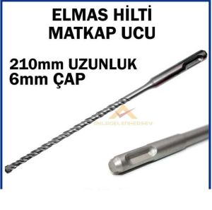 Kaliteli hilti delici uzun boy matkap ucu 21cmx6mm SDS PLUS ELMAS UÇ HİLTİ MATKAP UCU 210mm Ø6mm çap