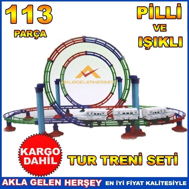 Ücretsiz Kargo PİLLİ ve IŞIKLI 113PARÇA HIZ TRENİ TUR TREN SETİ