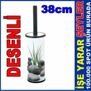 38 Cm Desenli Dekoratif Yuvarlak Wc Fırçası
