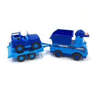 Jip Taşıyan Oyuncak Römorklu Polis Kamyonu Plastik Polis Oyun Seti Swat Team