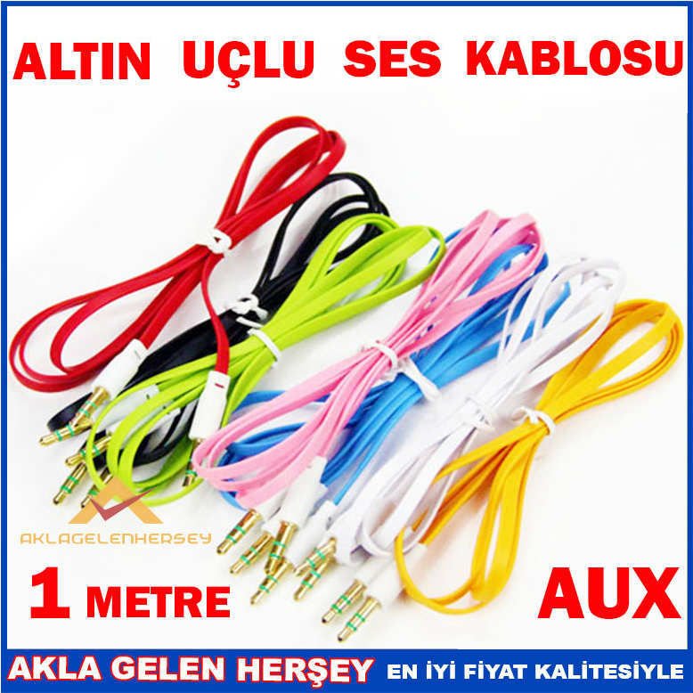 3.55 MM ALTIN UÇLU 1 METRE AUX SES KABLOSU