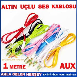3.55 MM ALTIN UÇLU 1 METRE AUX SES KABLOSU