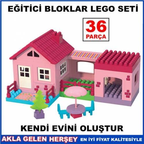DEDE 36 PARÇA EĞİTİCİ BLOKLAR SETİ EV LEGO SETİ