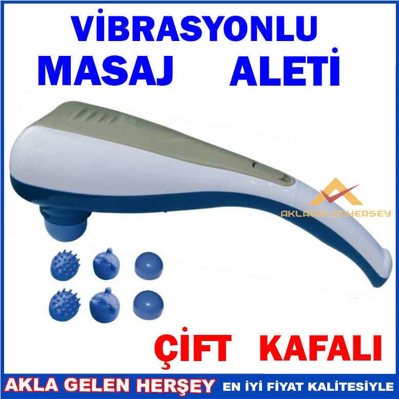 Aynı Anda 2 Noktadan Vibrasyonlu Çift Başlı Masaj Aleti 7 Masaj Aparatlı Profesyonel Masaj Aleti abn