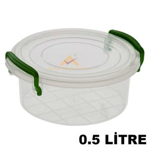 MİNİ ELİTE YUVARLAK KİLİTLİ SAKLAMA KABI 0.5 LT