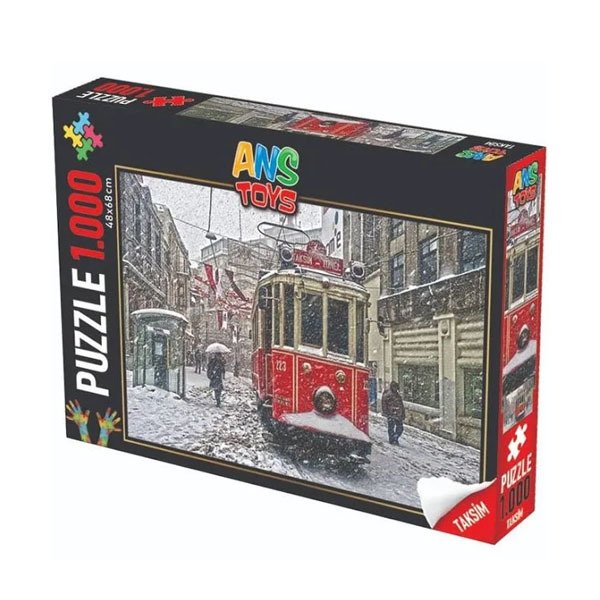 1000 Parça Taksim Tünel Tramvay Temalı Puzzle 48x68cm Yapboz
