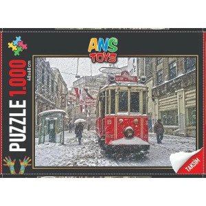 1000 Parça Taksim Tünel Tramvay Temalı Puzzle 48x68cm Yapboz