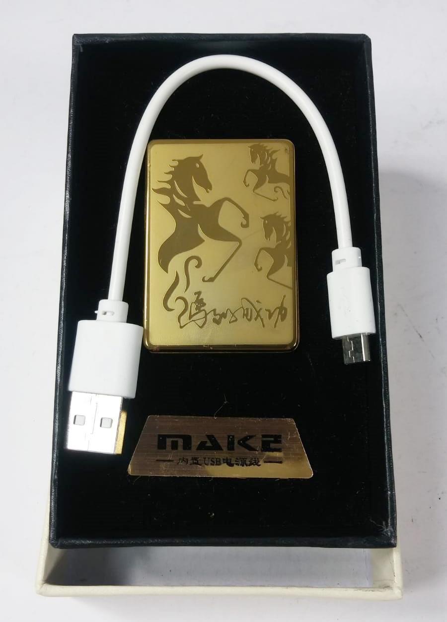 At Desenli Make Smoking Set Zippo Gazsız USB Kablolu Çakmak