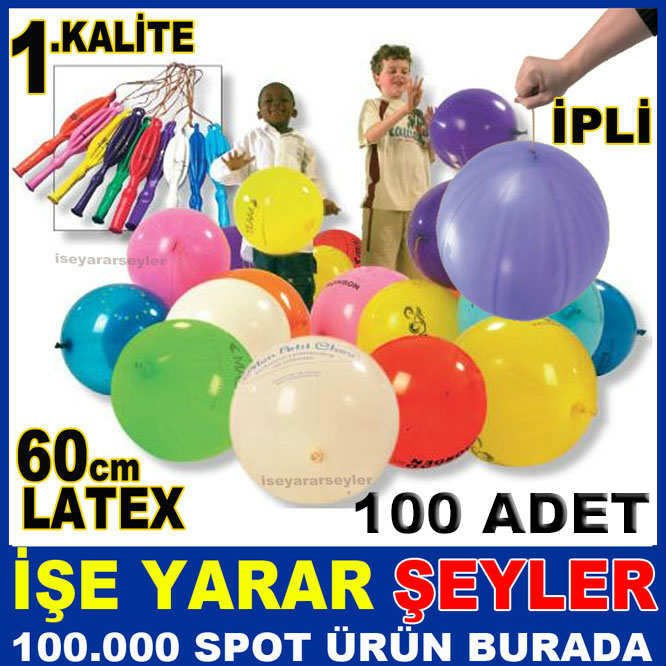 PUNCHBALL İPLİ 100 ADET Ø60cm DEV BALON