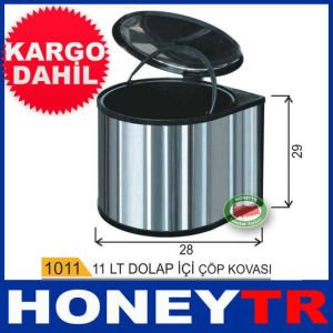 11 LT KAPASİTELİ DOLAP İÇİ ÇELİK ÇÖP KOVASI -2