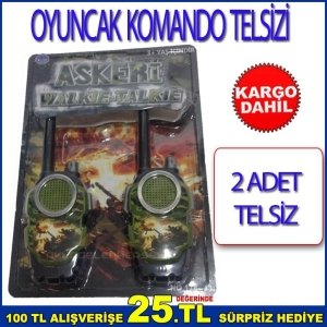 2'Lİ SET OYUNCAK KOMANDO TELSİZİ ASKERİ KAMUFLAJLI BAS-KONUŞ
