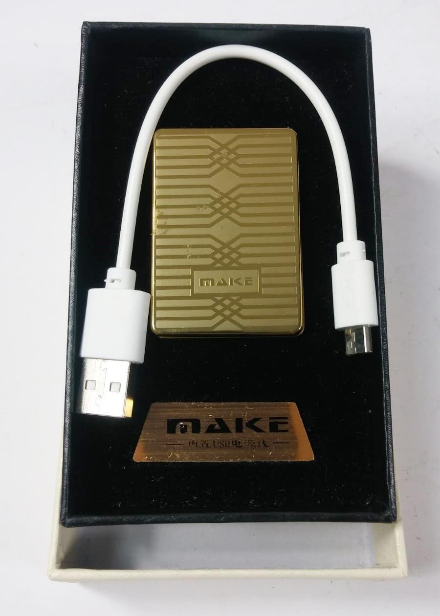 Düz Çizgi Desenli Make Smoking Set Zippo Gazsız USB Kablolu Çakmak