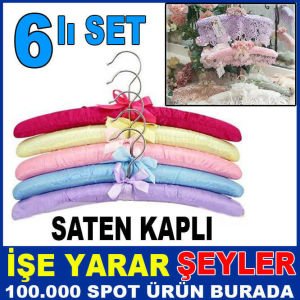 SATEN KAPLI METAL KANCALI HASSAS ELBİSE ASKISI