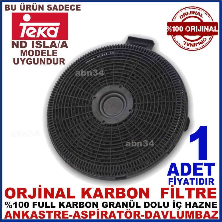 TEKA ANKASTRE DAVLUMBAZ FİLTRESİ Teka ND ISLA-A Model Davlumbaz için Granül Karbonlu Filtre-1015