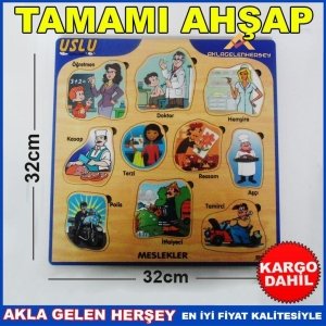 Ücretsiz Kargo EĞİTİCİ VE ÖĞRETİCİ 10PRC AHŞAP MESLEKLER PUZZLE