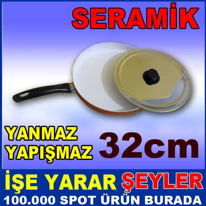 1.KALİTE SERAMİK YAPIŞMAZ KAPAKLIBALIK TAVASI 32