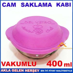 400 ml RENKLİ PLASTİK KAPAKLI CAM SAKLAMA KABI
