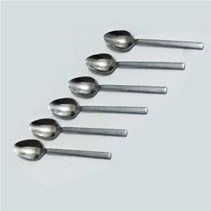 6 Adet Lüks Düz Sade Model Paslanmaz Çelik Rostfrei Çay Kaşığı Seti