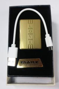 Love Desenli Make Smoking Set Zippo Gazsız USB Kablolu Çakmak