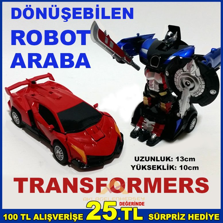 ROBOTA DÖNÜŞEBİLEN DIE-CAST METAL ÇEK BIRAK OYUNCAK MODEL ARABA