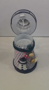 Renkli Led Işıklı Metal Deniz Feneri Şamdan küçük boy