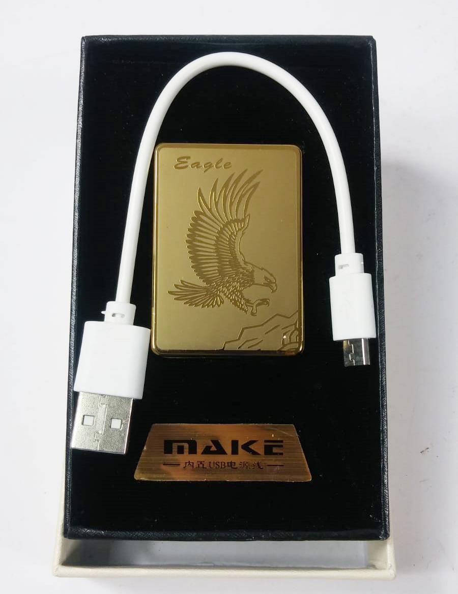 Kartal Desenli Make Smoking Set Zippo Gazsız USB Kablolu Çakmak