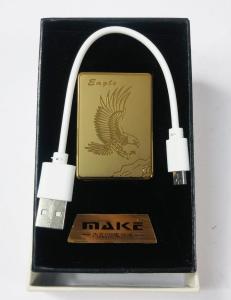 Kartal Desenli Make Smoking Set Zippo Gazsız USB Kablolu Çakmak