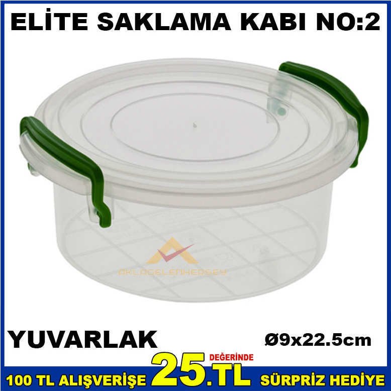 NO2 ELİTE YUVARLAK KİLİTLİ SAKLAMA KABI 2.4LİTRE