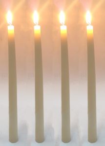 Kaliteli Beyaz, Mavi, Kırmızı Renk 3 Çeşit Dörtlü Şamdan Mumu