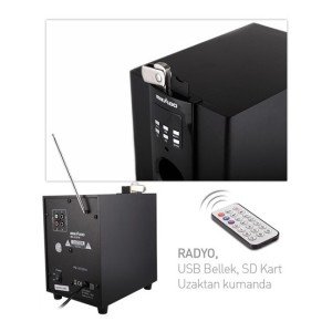Bluetooth Dijital Ses Sistemi Usb Sd Fm Mikado MD-325FM 2+1