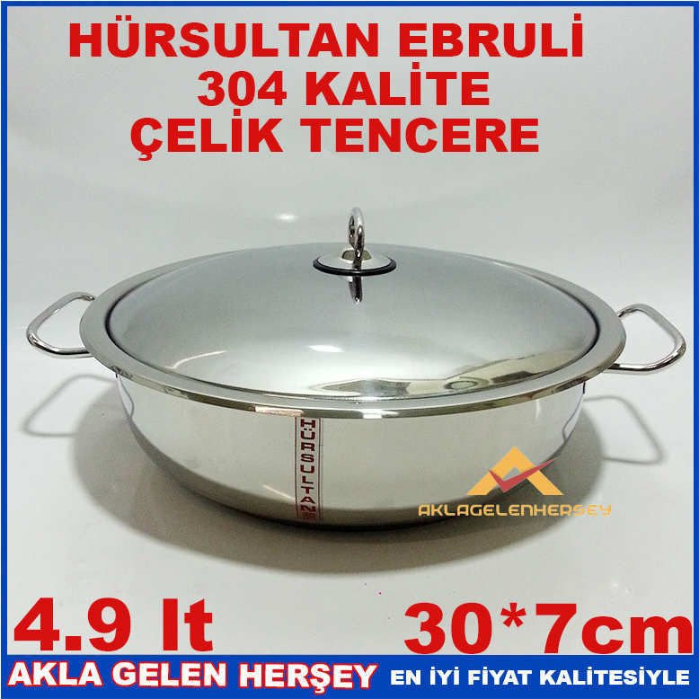 HÜRSULTAN EBRULİ 4.9 lt PASLANMAZ ÇELİK TENCERE