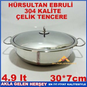 HÜRSULTAN EBRULİ 4.9 lt PASLANMAZ ÇELİK TENCERE