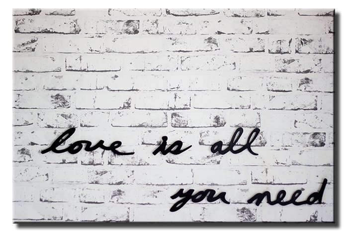 LOVE IS ALL YOU NEED 6 değişen ölçü ORİJİNAL KANVAS TABLO