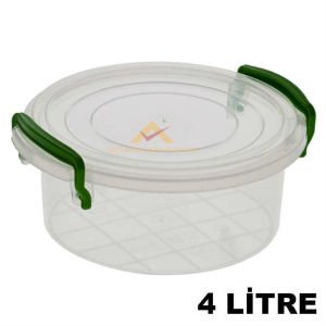 NO3 ELİTE YUVARLAK KİLİTLİ SAKLAMA KABI 4 LİTRE