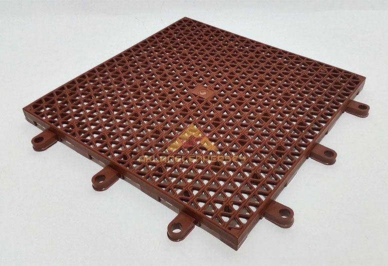 24x24 ISLAK KURU PLASTİK YER KAROSU YER DÖŞEMESİ Kahverengi Koyu