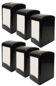 6 Adet Masa Üstü Siyah Peçetelik Çift taraflı Yaylı Peçete Dispanseri Lokanta tipi Peçete Otomatı