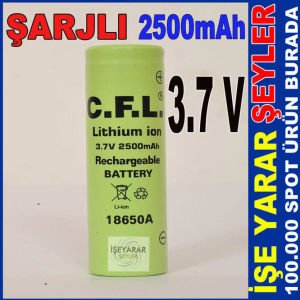 CFL 18650 ŞARJLI PİL A 3.7V 2500mAh  BÜYÜK KALEM