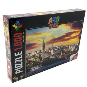 1000 Parça Galata Kulesi Temalı Puzzle 48x68cm Yetişkin Yapboz