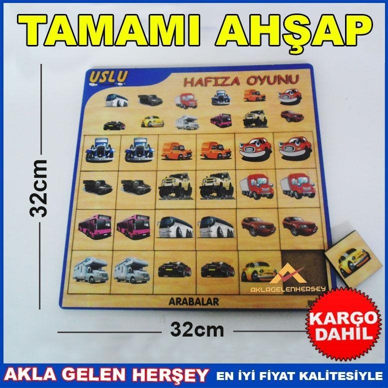 Ücretsiz Kargo EĞİTİCİ VE ÖĞRETİCİ AHŞAP 20PRC ARABALAR PUZZLE