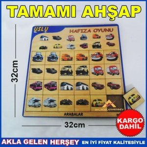 Ücretsiz Kargo EĞİTİCİ VE ÖĞRETİCİ AHŞAP 20PRC ARABALAR PUZZLE
