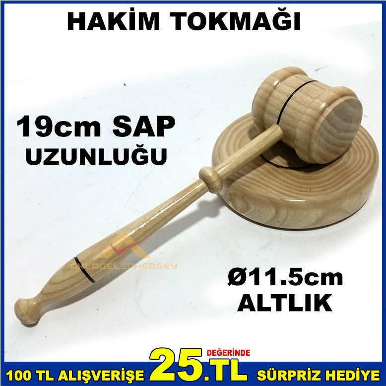 AHŞAP TOKMAK SETİ ALTLIKLI AHŞAP HAKİM TOKMAĞI